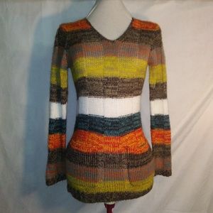 Women's Striped Sweater With Pockets by Ultra Flir
